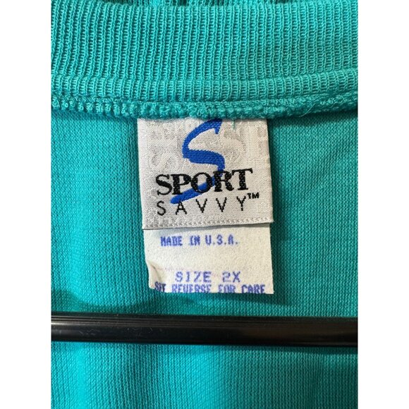 Sport Savvy Flatback Ribbed Wardrober 2X Aqua Sweater Lounge Set & Graphic‎ Tee - Picture 3 of 13